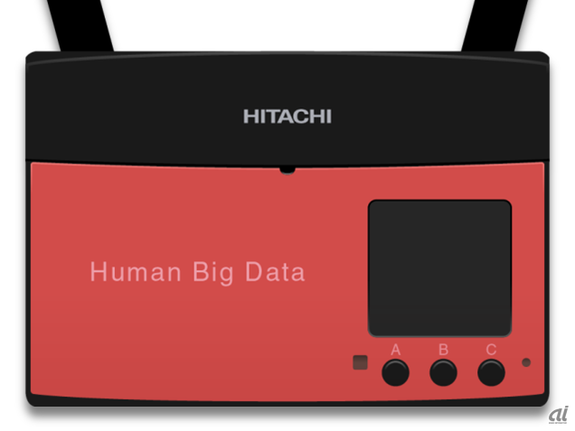 日立製作所が開発した名札型ウェアラブルセンサ